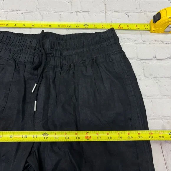 NWT Quince Women 100% Linen Wide Leg Pants Size Large Black D039 -2 - Picture 4 of 16